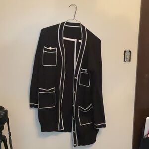 Women's Black Jacket with White Trim